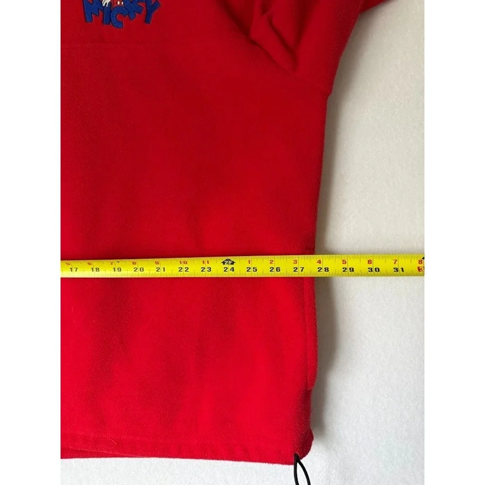 Disney Mickey Mouse Jacket Men XXL Red Fleece 1/4 Zip Pullover‎ Y2K Outewear